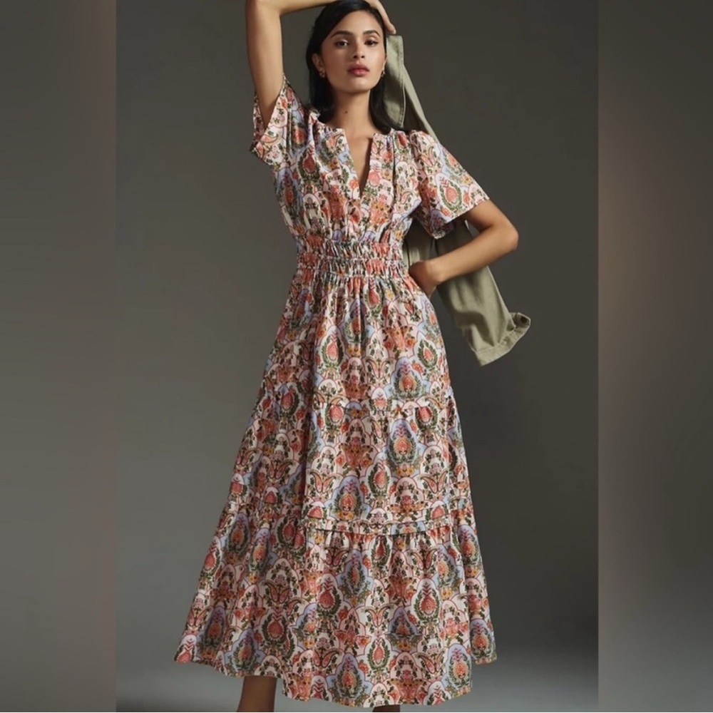 Anthropologie Somerset Floral Multicolor Dress